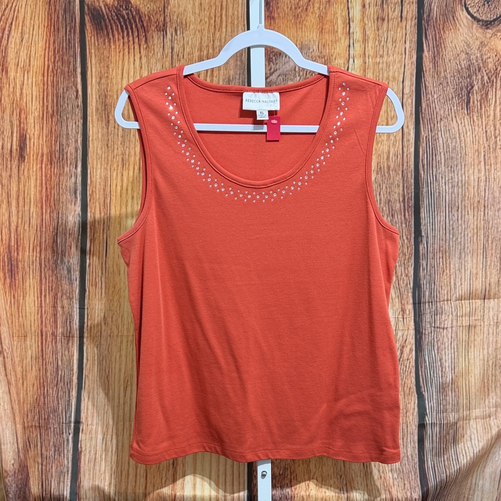 Rebecca Malone Embellished Sleeveless Top Size XL